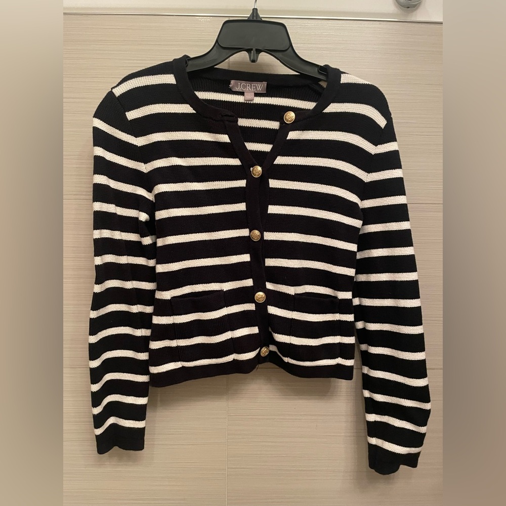 J CREW Emilie Sweater Lady Jacket in Black